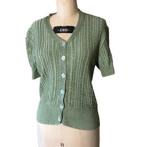 Gap short sleeve cropped cable cardigan Medium